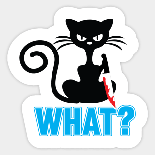 What Angry Black Cat Knife Sticker